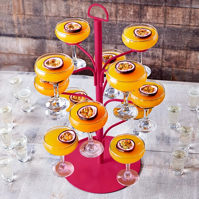 Panic Buying White Cocktail Tree Presents Champagne Tower Black Cocktail Display Tower Holder