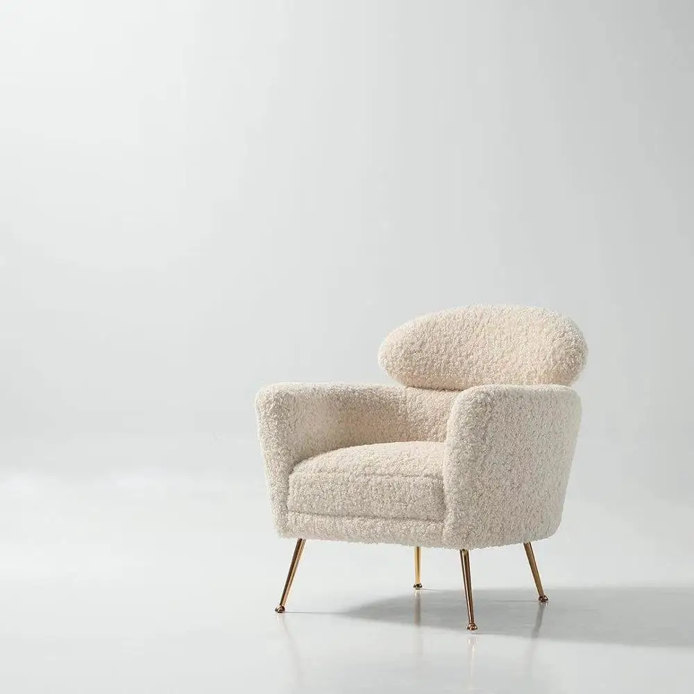 
Italian luxury furniture hotel lobby to receive leisure white sofa chair 