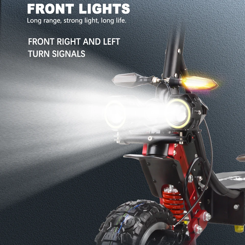 Electric Scooter Electric Motorcycles Double Drive Adjustable Height Front And Rear Signal LED E scooters For Adults 2021