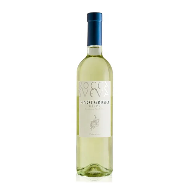Italian white wine - Pinot grigio garda DOC - Rocca Sveva - glass bottle 0,75l - Color: Straw yellow with greenish reflections