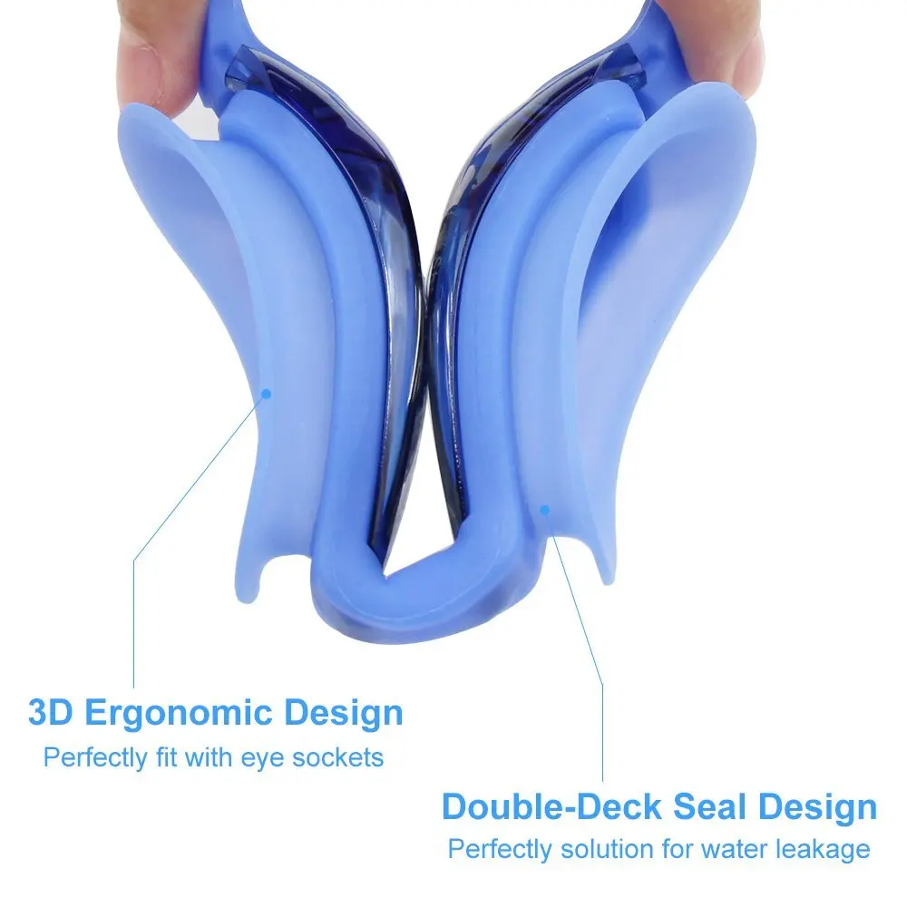 professional waterproof swim goggles anti fog anti UV adult swim goggles male and female universal large frame swimming eyewear