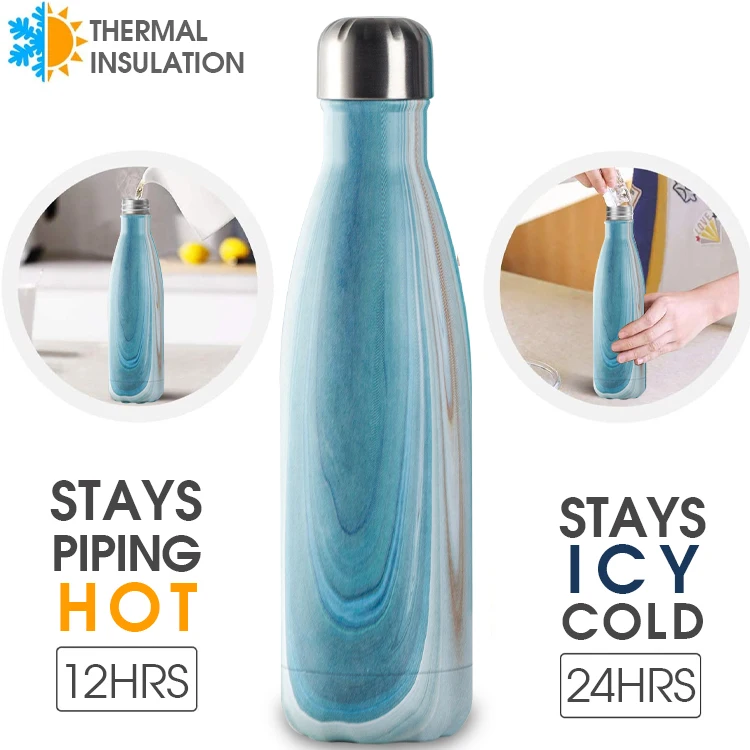 17 Oz Cola Shaped Insulated Stainless Steel Water Bottle - Double Walled Vacuum Insulated Thermos Flask - Metal Sports Bottle
