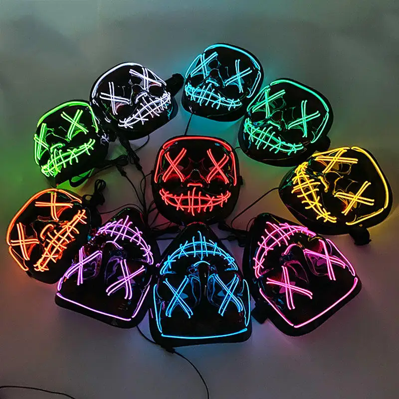 NX Supplier Halloween Mask Dj party masquerade party Light up digital luminescent LED masksFun Party Gift for Kids and Adults