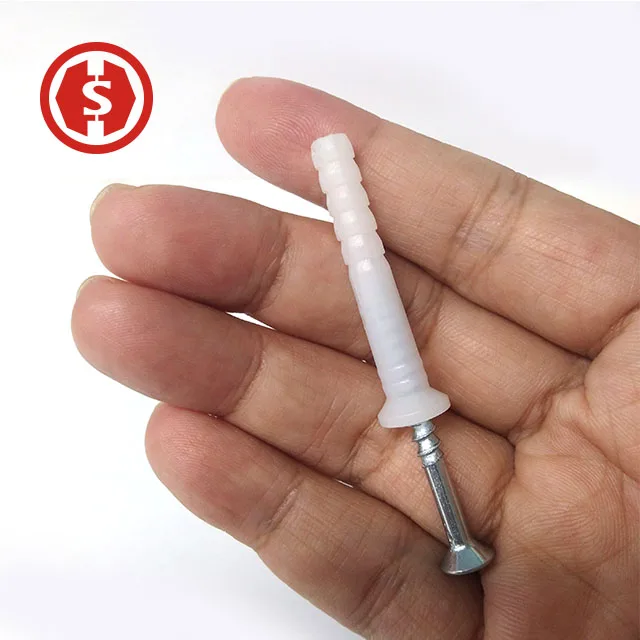 Fish shape PE nylon plastic expansion Anchor Bolt with screw inside For Structure