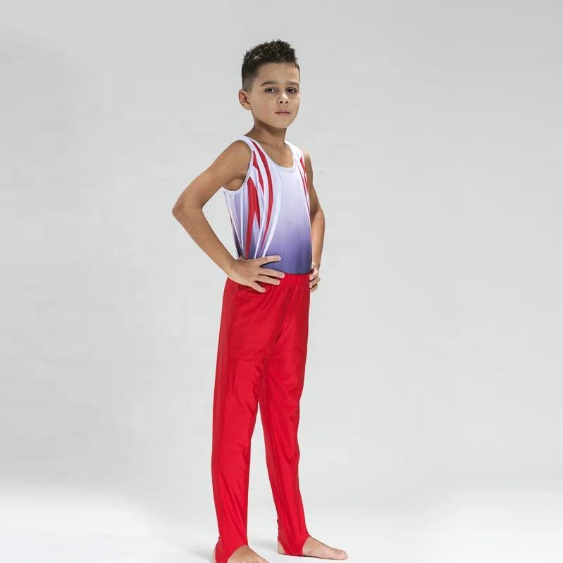 Custom  men gymnastic leotards , boys  training competition sublimated leotard