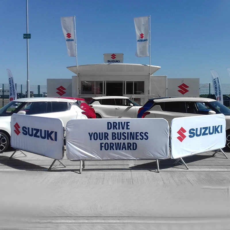 Custom Road Fence Covers Sports Event Fence Mesh Covers Barricade Covers Street Crowd Control Fabric Banner Factory Outlet