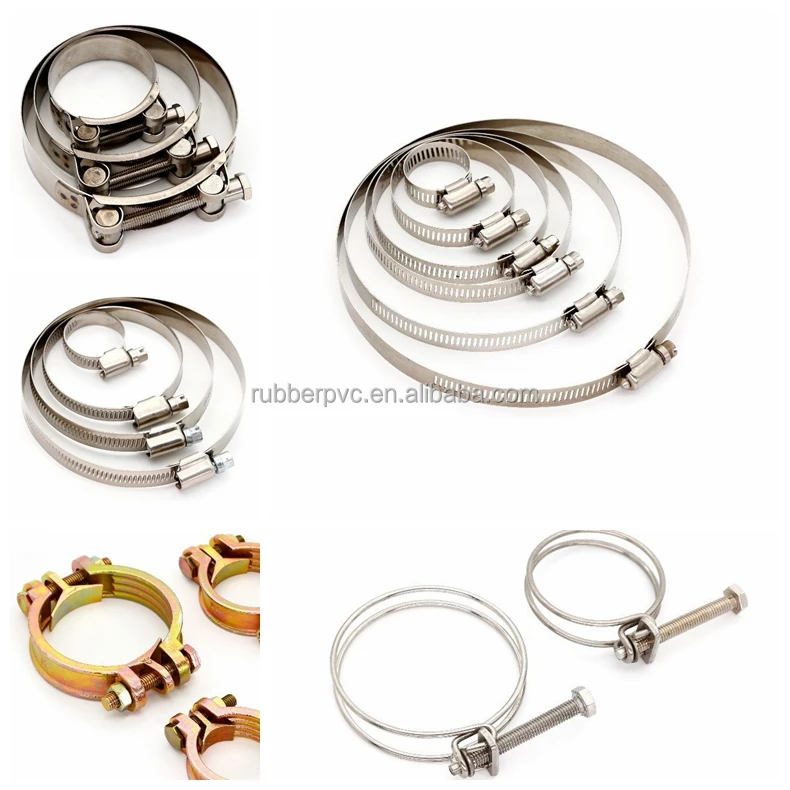 stainless steel  carbon steel t bolt heavy duty hose clamp double bolts clamp