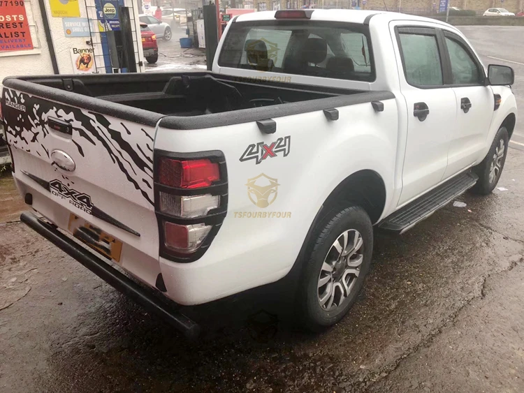 Textured Black car Rear Rail Bed Liner For Ranger 2012 2015 2019 2021 wildtrak XLT MK PX body kits accessories