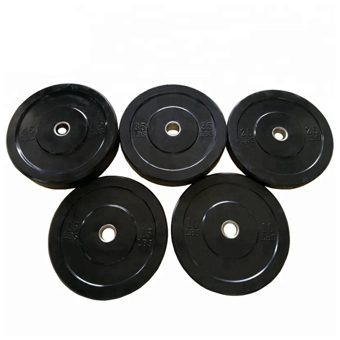 durable cheap natural rubber black 5kg 10kg 15kg 20kg 25kg 2inch barbell weight plate bumper plate for gym