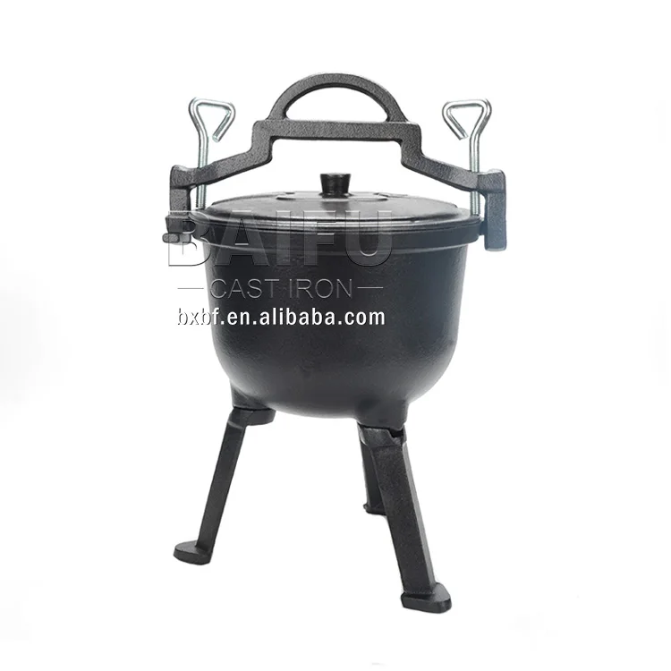 Hot Selling 4/7/10/15L Cast Iron Pressure Cooker, 3 Legs Poland Pot, Poland Camping Hunting Cooking Pot
