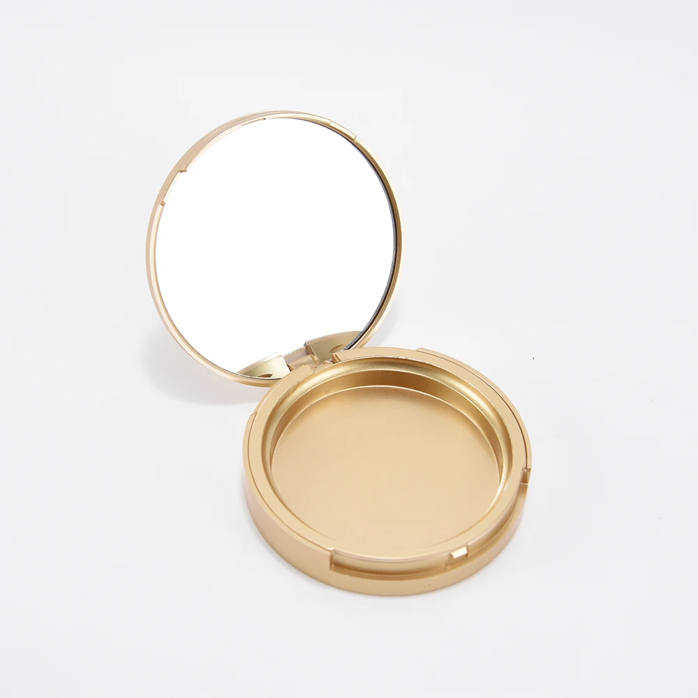 
Golden luxury customized with mirror compact powder case 