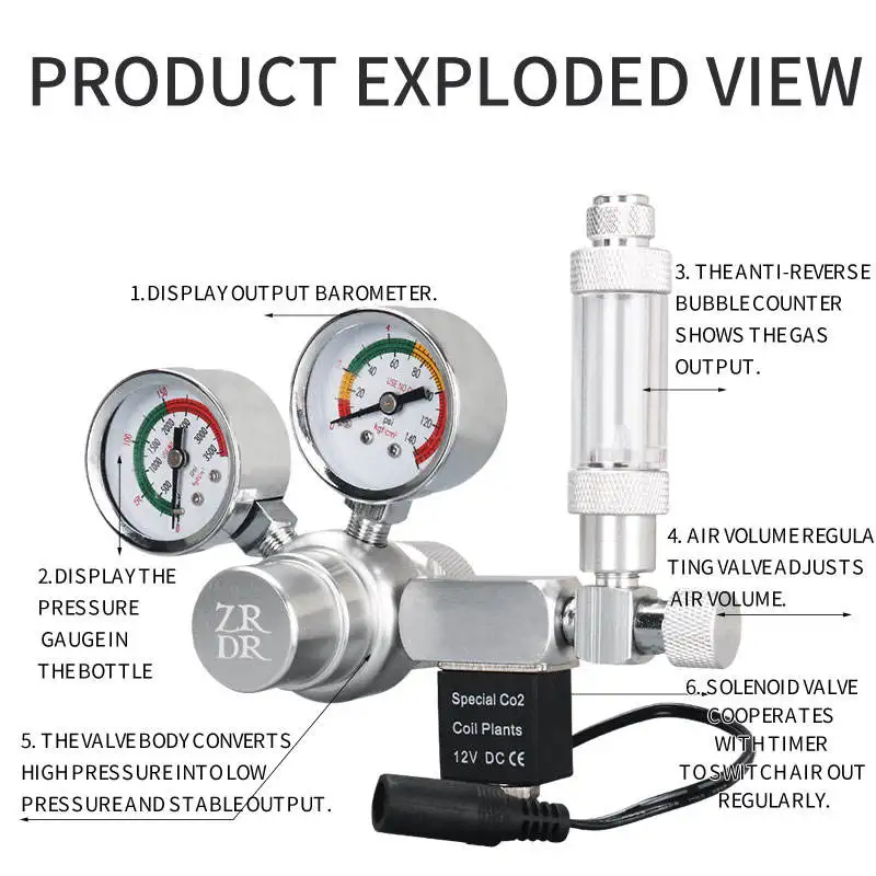 Excellent Quality ZRDR R102X Mini Single Meter Valve Regulator Aquarium Co2 Pressure-Reducing Valve