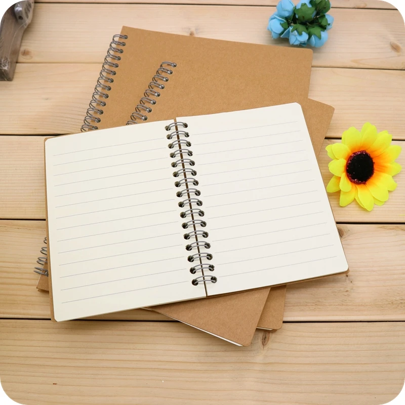 Print Cheap stitched daily Bulk Blank Paper Notebook Brown kraft journal Paper Notebook