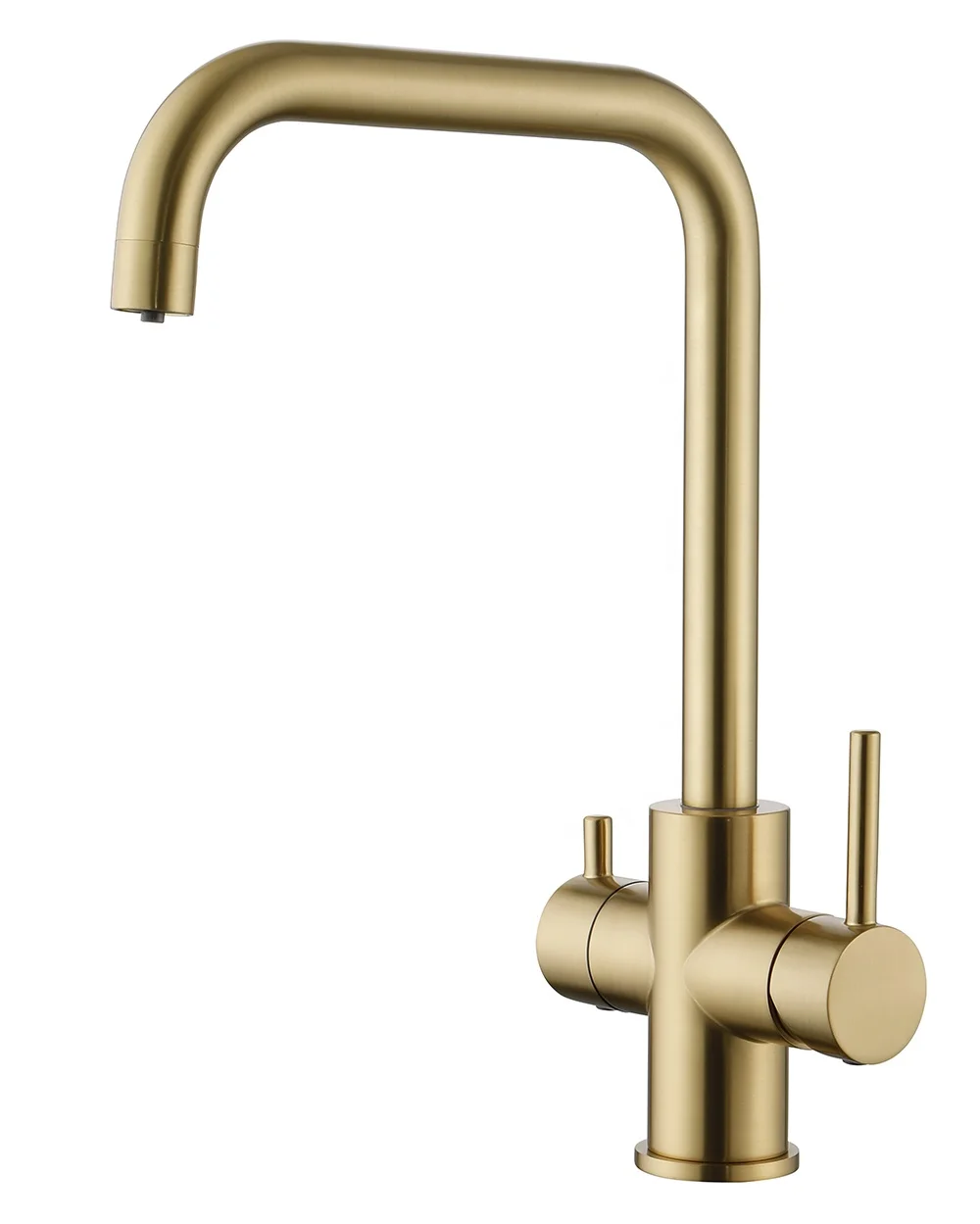 China factory All kinds of Brass Long Flexible brass Tap Golden dual handle Kitchen Faucet  Pull Out Sink Faucet