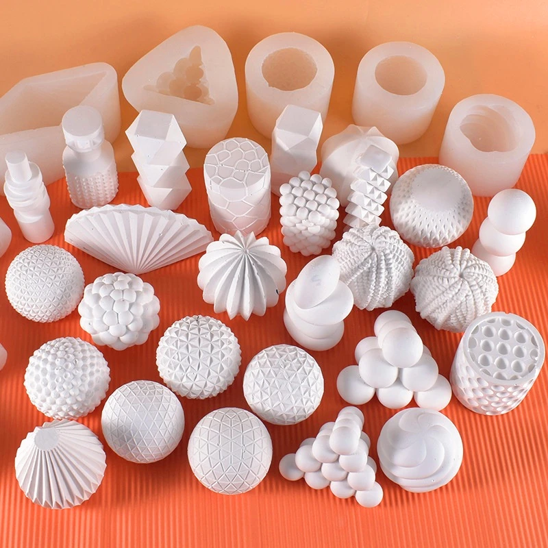 INTODIYоптовая продажа дизайнерская ручная работа геометрическая форма торта помадки мыла Форма 3D роскошный столб Ароматизированная свеча силиконовая