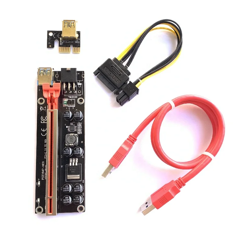 VER 009S Plus PCIe 1x to 16x Extender riser card 6pin PCIe riser adapter card