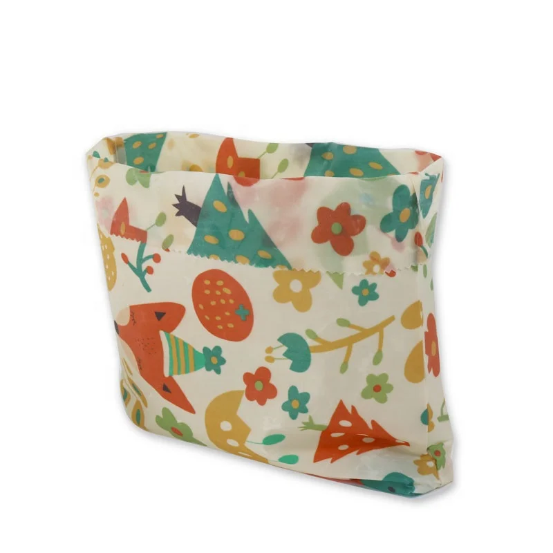 
Amazon hot sale natural sustainable 100% Cotton eco friendly Beeswax Food Wraps bag 