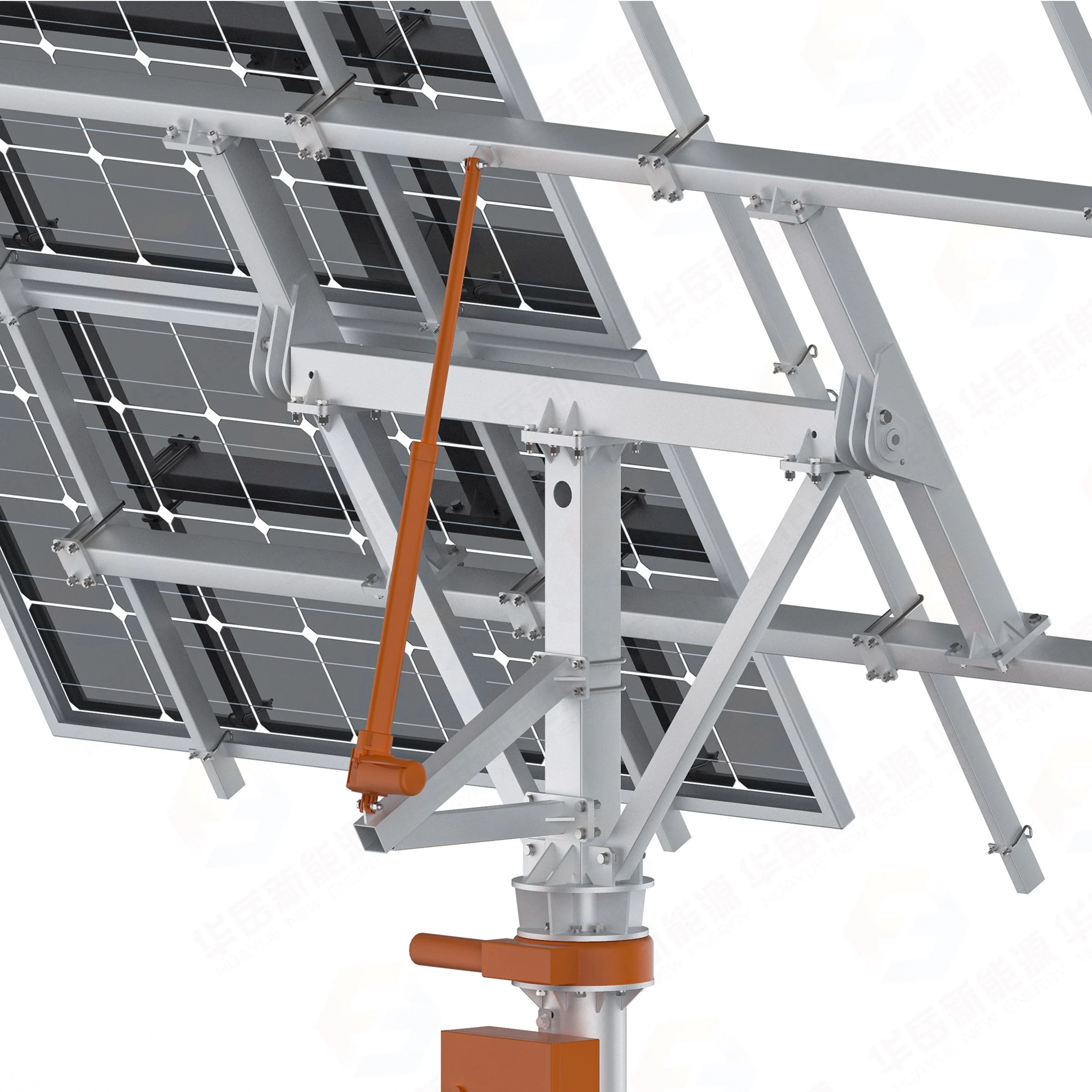 2KW HYS-6PV-66-LSD solar 2 axis gps sun with dual axis solar tracker solar sun tracking bracket solar tracking of price