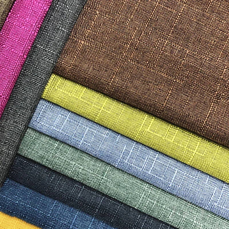 Wholesale Linen Slub Flax Solid Color Sofa Fabric For Car Cover Pillow Cushion Decorative Cloth