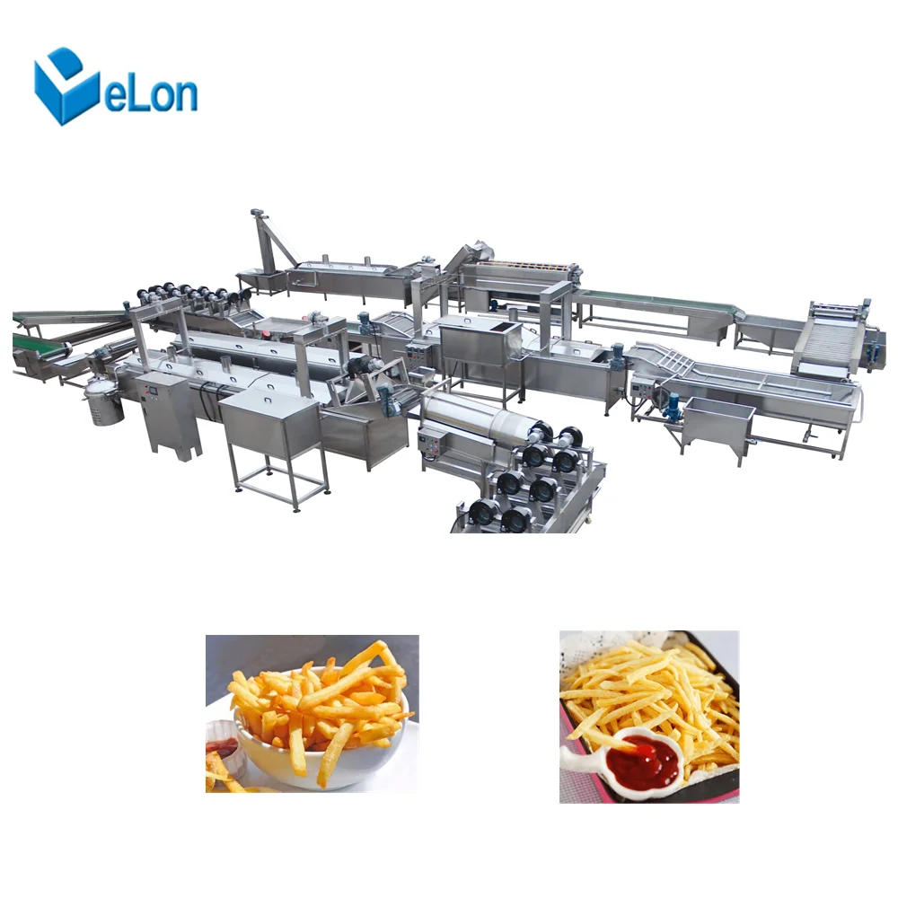 Fully Automatic Industrial Frozen French Fries Production Line Fresh Potato Chips Making Machine