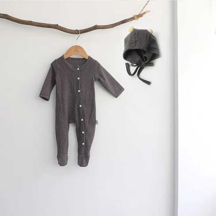 Autumn New Long-Sleeved Stretch Pit Strip Baby Crawling Suit Newborn Wrap Baby Onesie Suit
