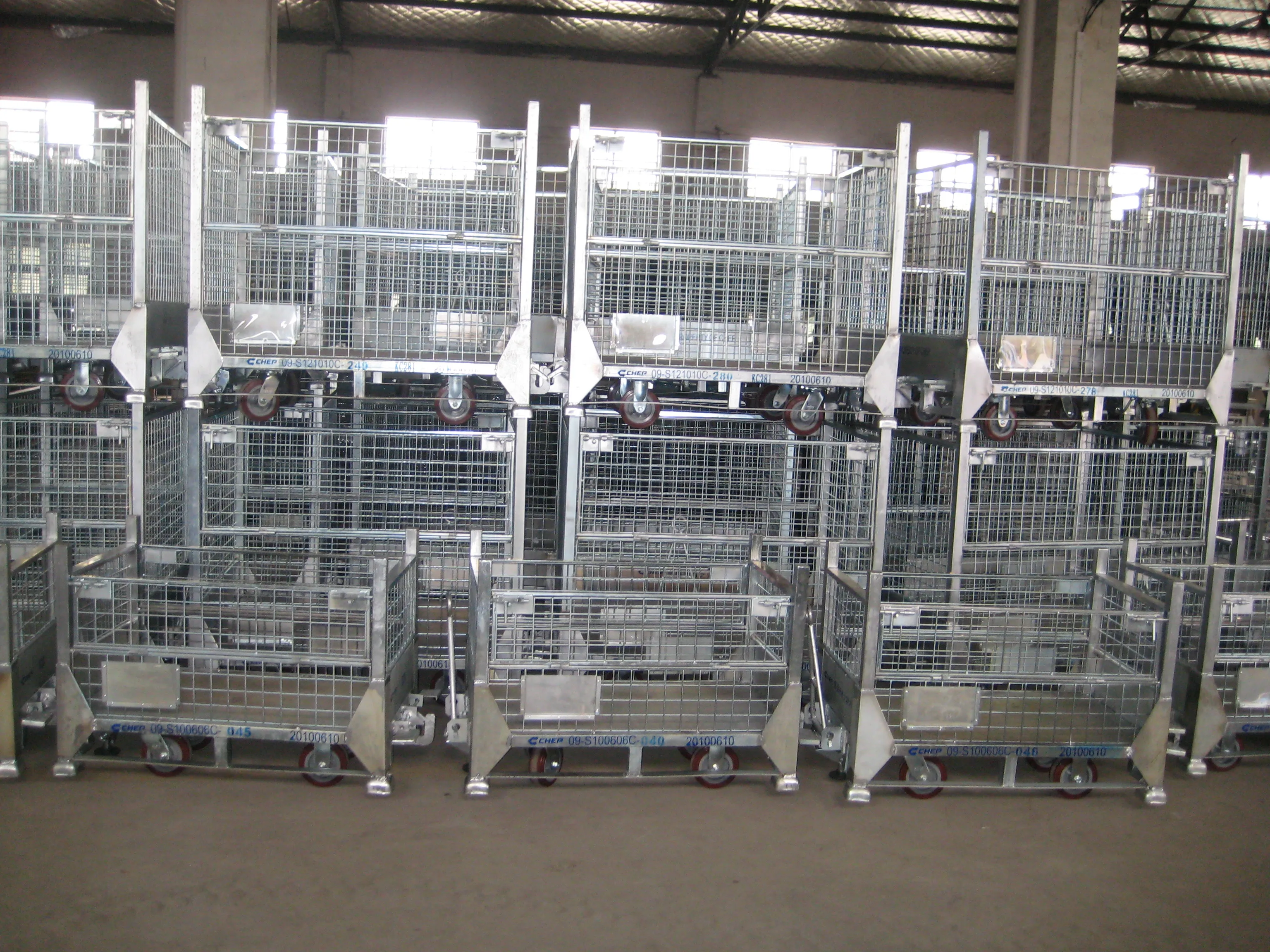 warehouse storage galvanized stackable folded pallet stillage