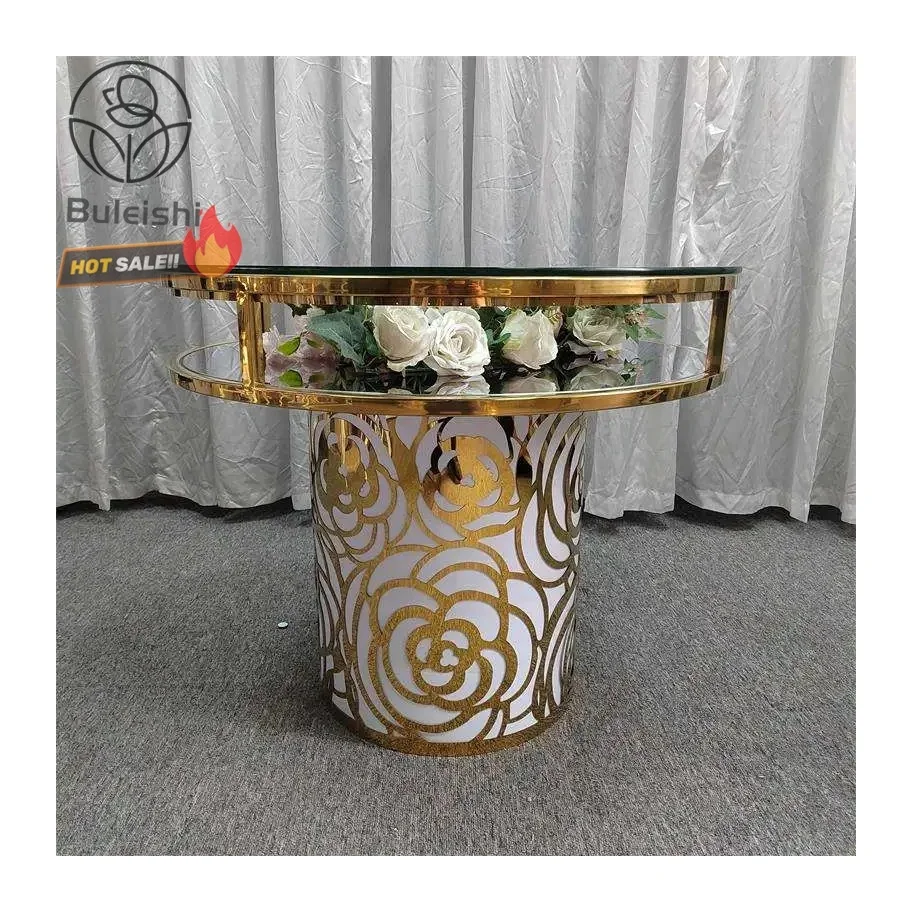 Tables Cake Decoration Supplies Marriage Ceremony Party Events Gold Tables Decoration for Wedding Reception Backdrop