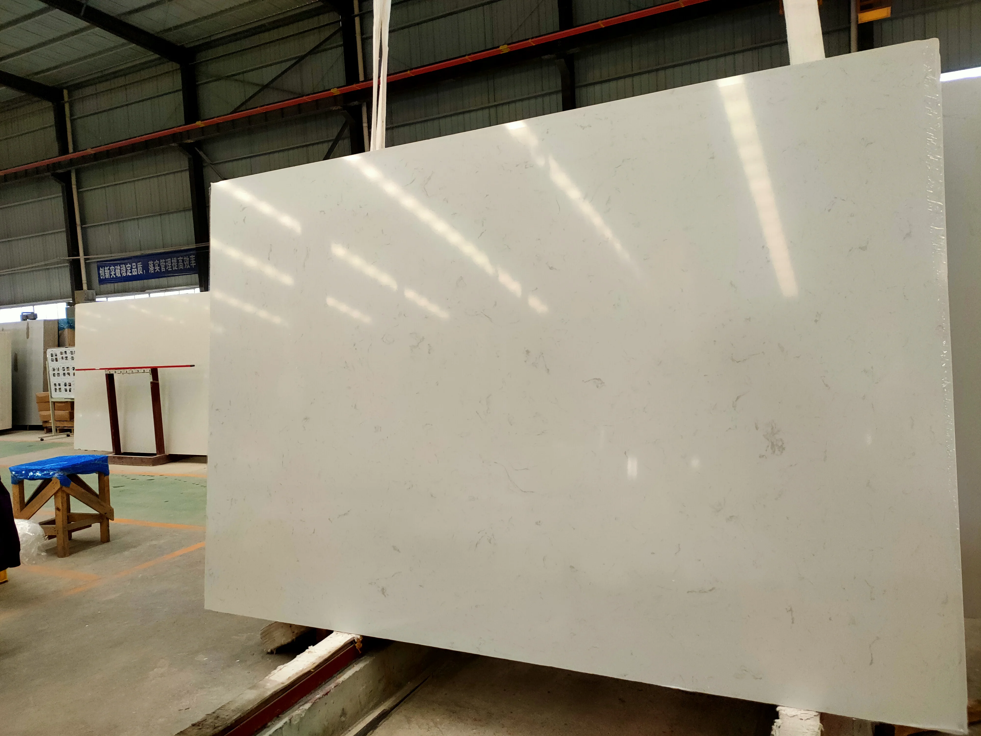 Hot sale high quality snow crystal vanity top slab cut to size white marble