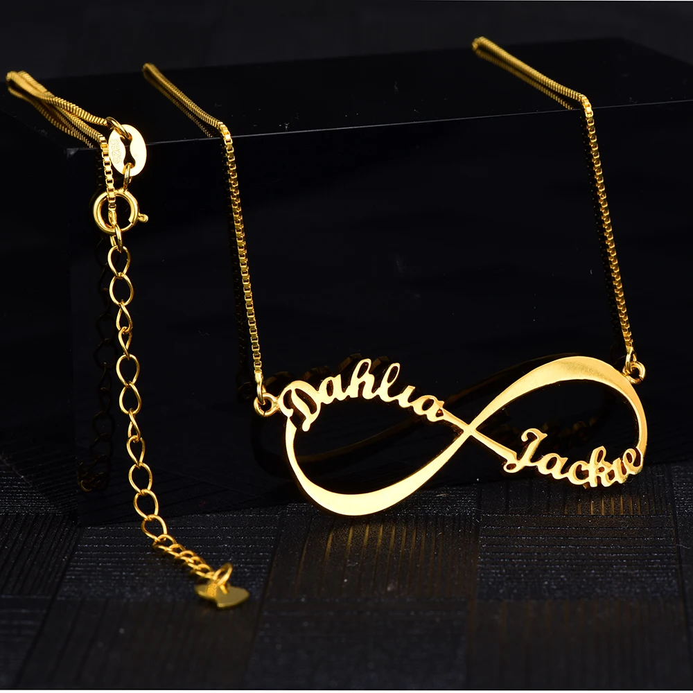 Infinity Name Necklaces Women Personalized Pendants & Necklaces Stainless Steel custom name plate necklace gold for women