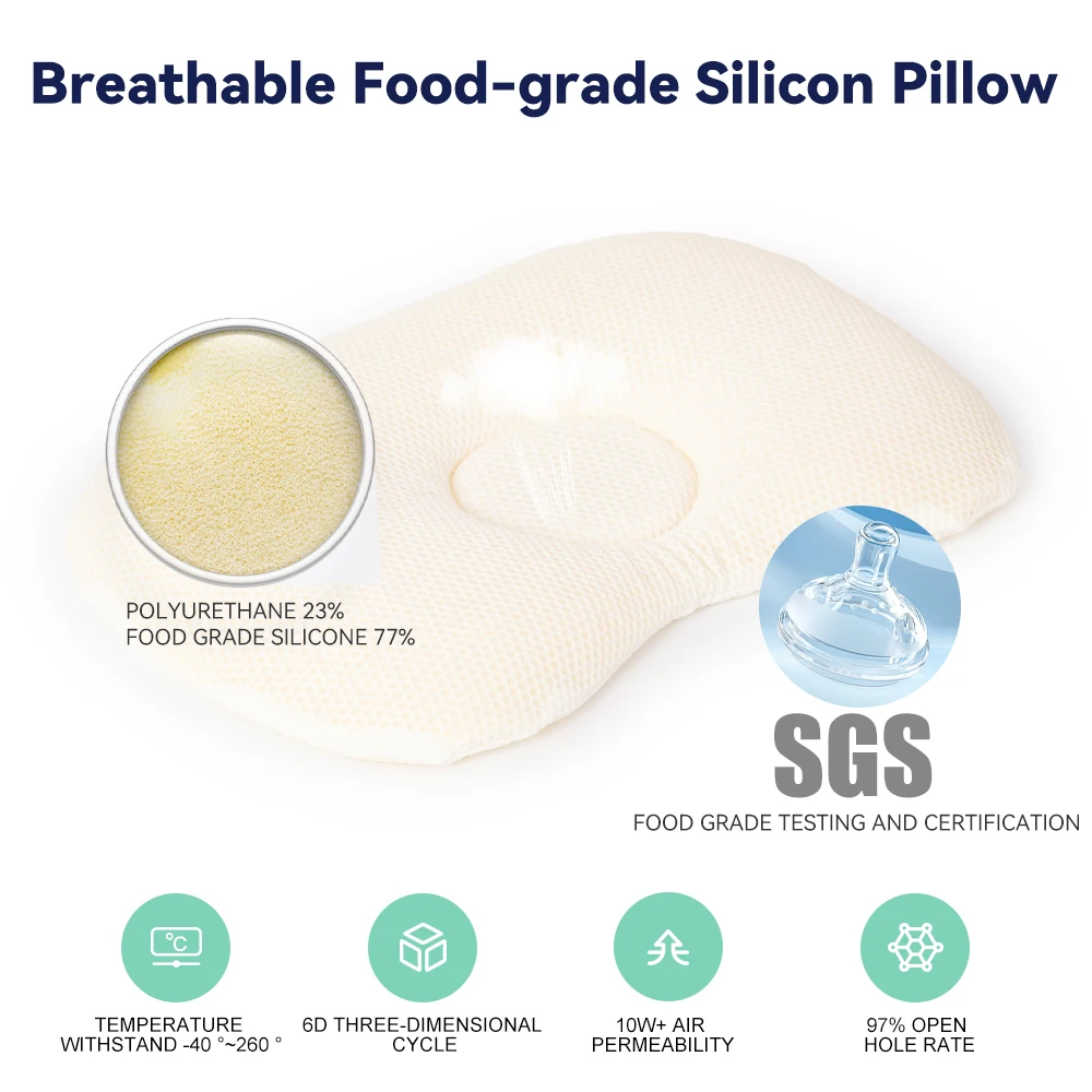 High Quality Baby Head Protection Pillow Silicone Foam Baby Sleeping Pillow Corn Shape Baby Bedding Sets Pillow For Newborn
