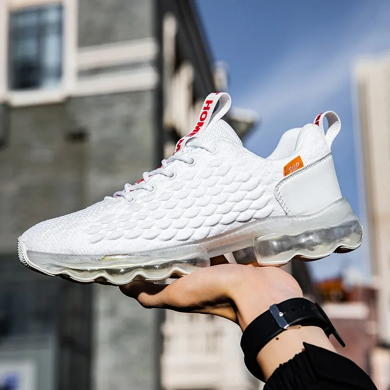 Sneaker Manufacturer Latest Comfortable Fashion Transparent Sole White Sneakers Black Casual Shoes For Men