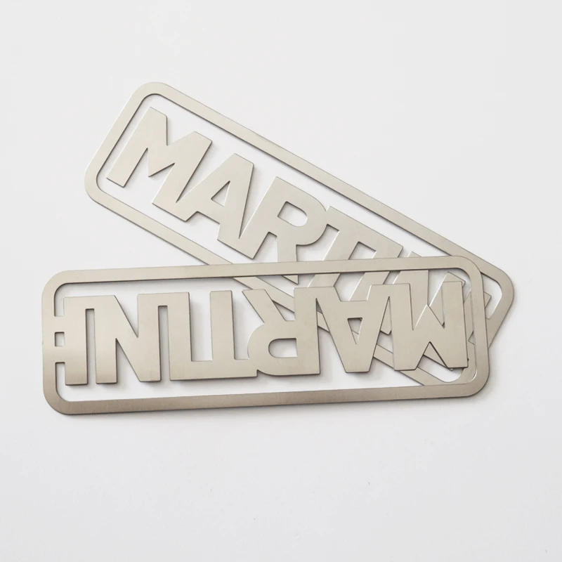 wholesale cheap Simple style custom alphabet stainless steel bookmark hollowed-out bookmark