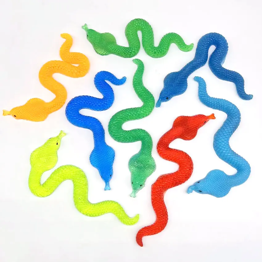 Funny hot sells scary TPR Soft and sticky snake toy