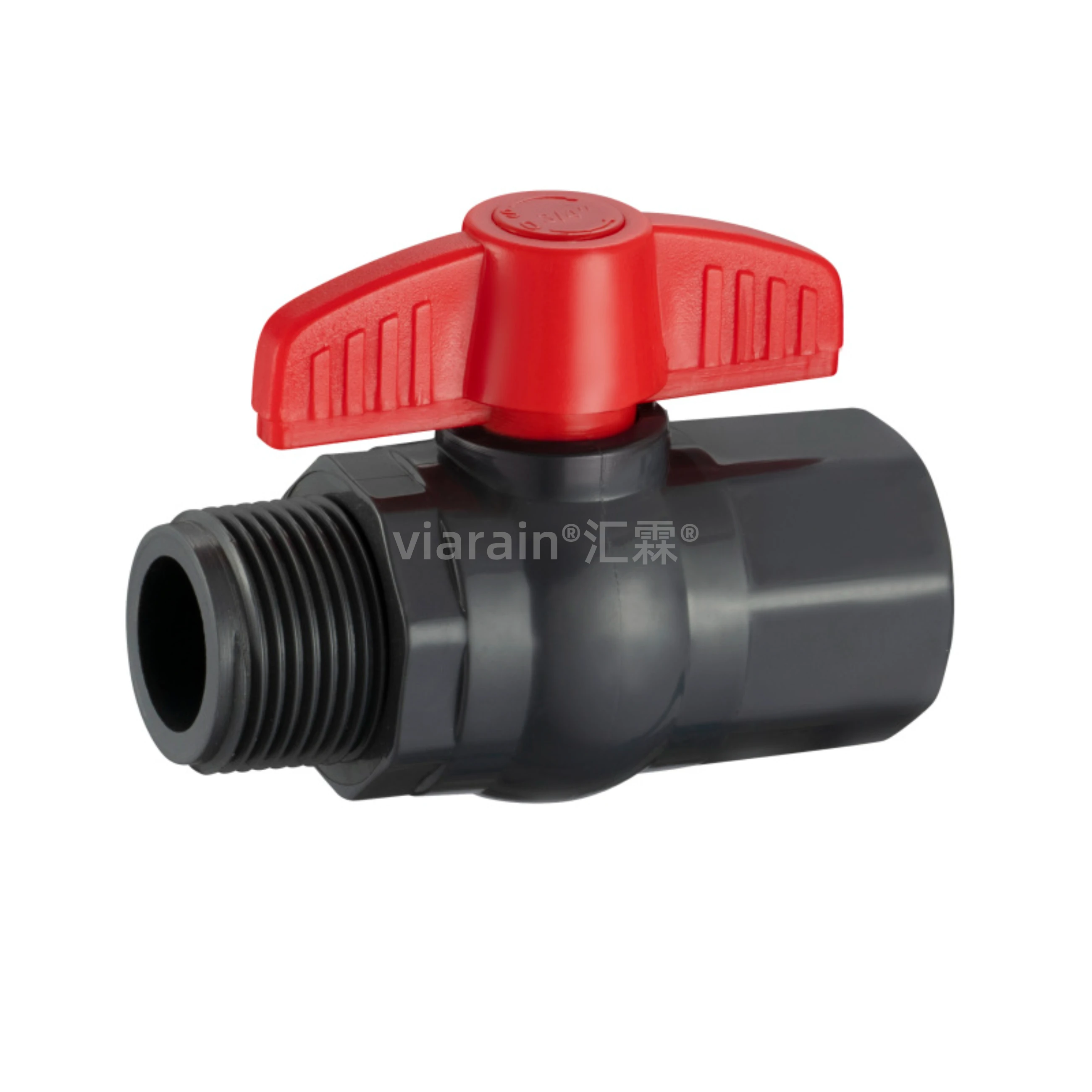 BPA FREE Plastic PVC Male and Female threaded plumbing valve Butterfly handle UPVC ball valve