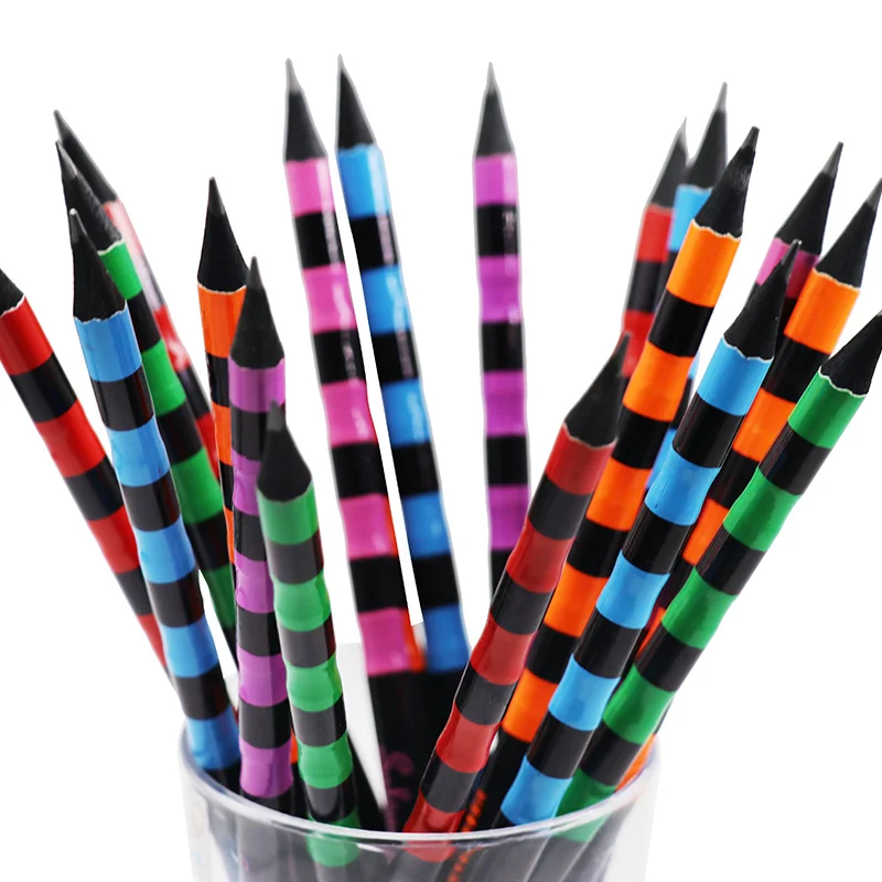 2.2mm HB pencil black wood BAMBOO shaped with eraser Wooden School Packaging Office.