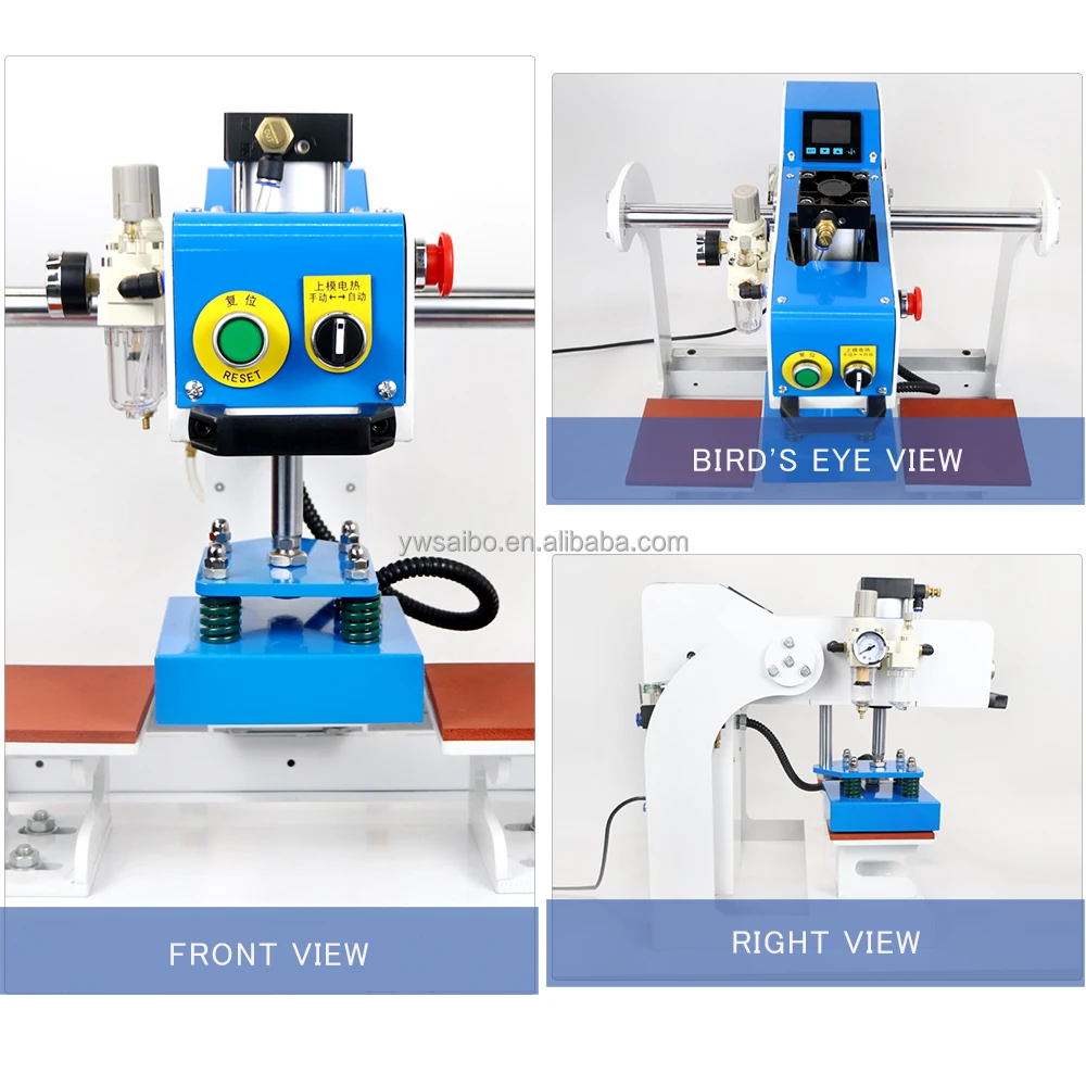 Double station fabric printing machine Pneumatic Sleeve Ironing 3D embossing hot stamping machine for T-shirts heat press