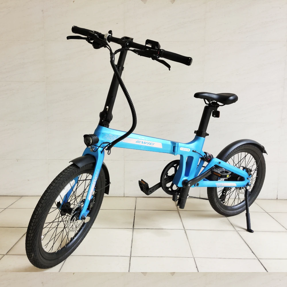 EWIG Factory 20 Inch Electric Folding E Bike 7 Speed Carbon Fiber Frame Folding Bicycle Foldable E-bike Bicicleta for Adults