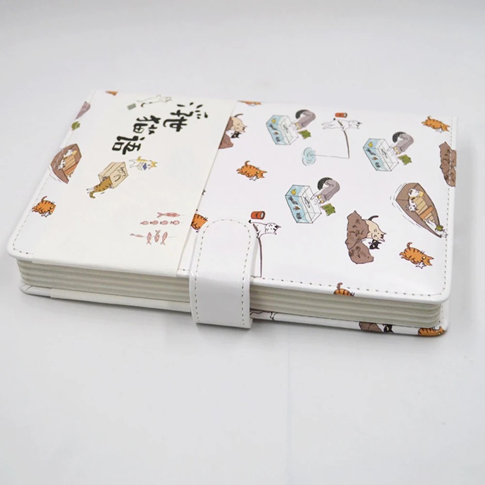 Cute Cat Korean Diary Journal Student University Pu Notebook With Clasp
