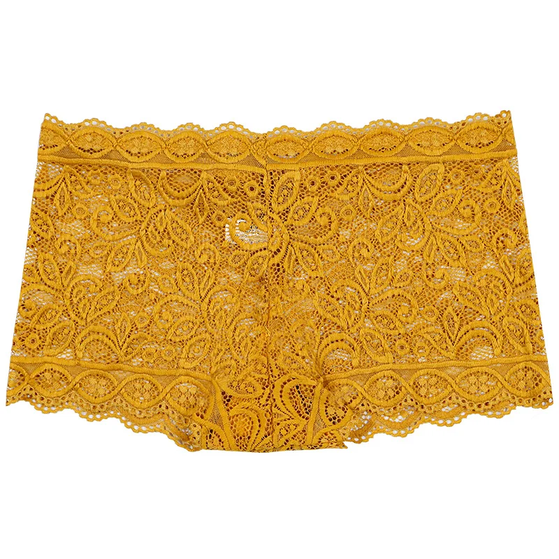 Factory Customization direct sale Ladies Sexy Lace embroidered boxer shorts brief underwear for women