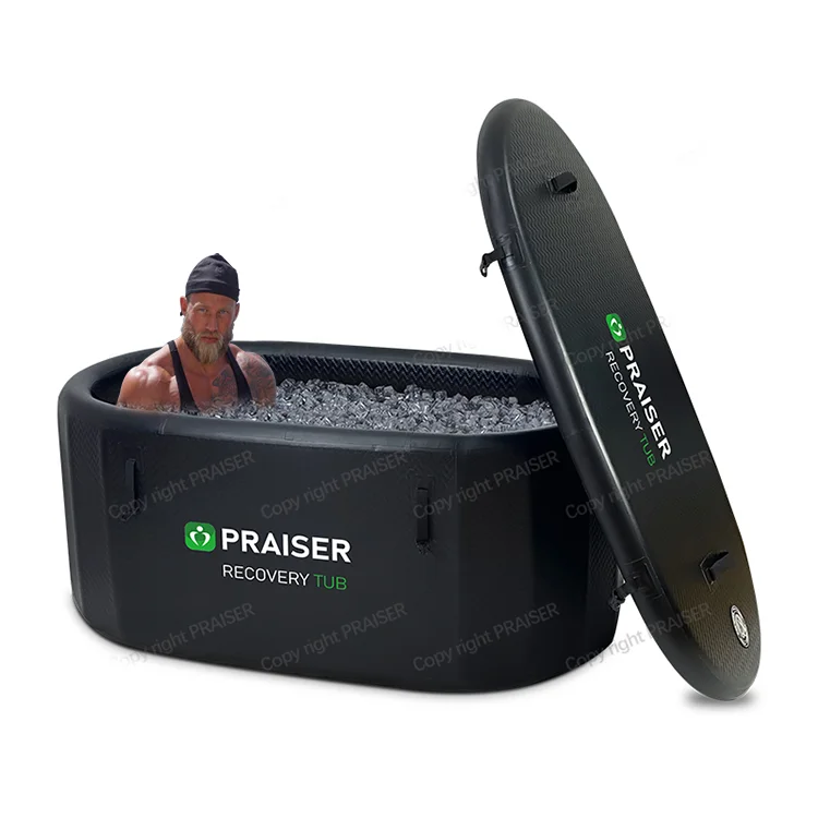 2024 Black Luxury Tubs Folding Ice Bath Cold Plunge Tub Portable Bathtub For Adult