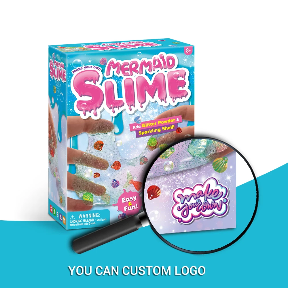 Hot Selling Add Glitter Powder Sparking Shell Slime Fluffy DIY Slime Making Kit Mermaid Slime Toys Best Gifts For Girls