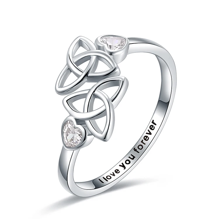 925 Sterling Silver Celtic Knot Promise Ring Eternity Wedding Band Ring