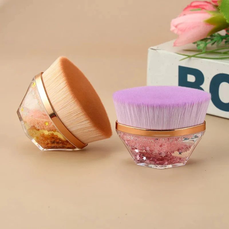 Beautiful Liquid Airless Brush Custom Single Kabuki Foundation Brush Traceless Cream Foundation Blending Brush