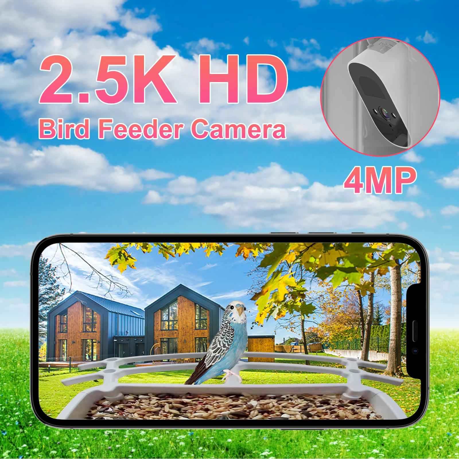 SMART BIRD FEEDER - Solar Powered Bird Feeder with 4MP Camera and Motion Detection