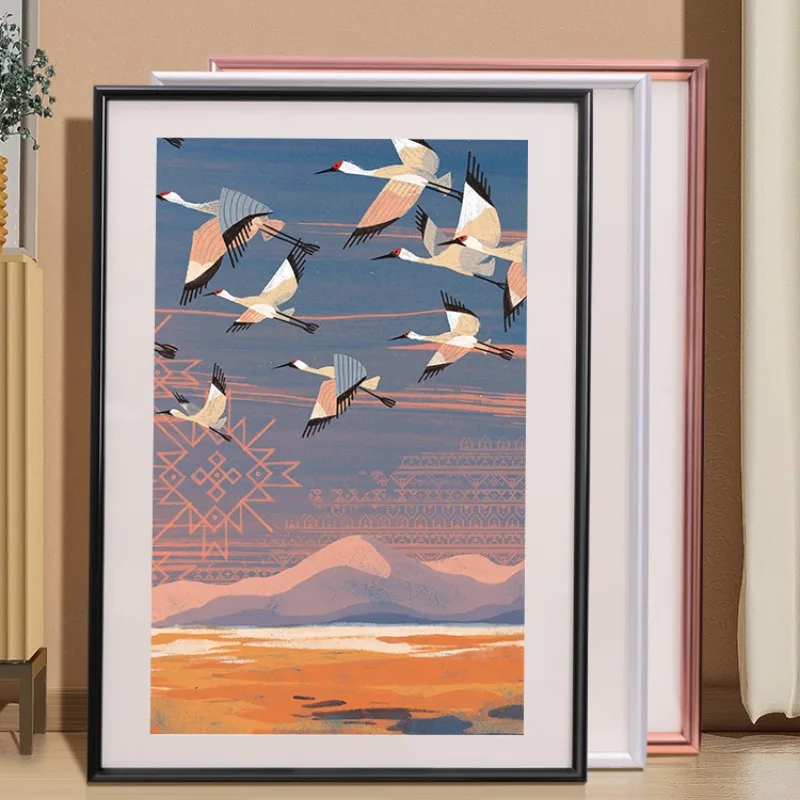 A3 A4 Silver Gold Rose Black Anodizing Metal Photo Frame Brushed Aluminium Painting Photo/Picture Frame wall  hanging