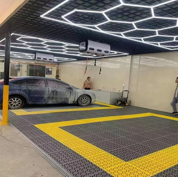 Plastic Car Wash Splicing Grid Grille Interlocking Garage Floor Carwash Grating Mats Anti Slip Pp Removable