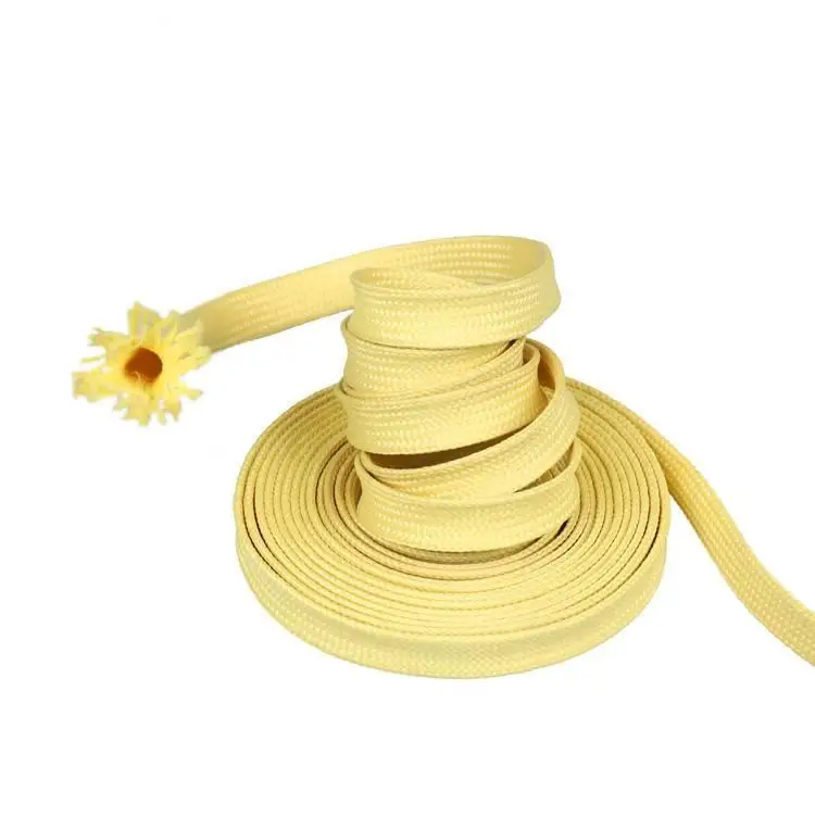 Cut Resistant Expandable Kevlar Aramid Fiber Braided Long Sleeves Insulating Tubular Webbing