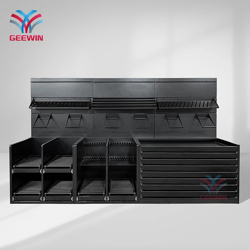 MDF mix metal designers working table show loose tiles showroom display modular shelving system display rack