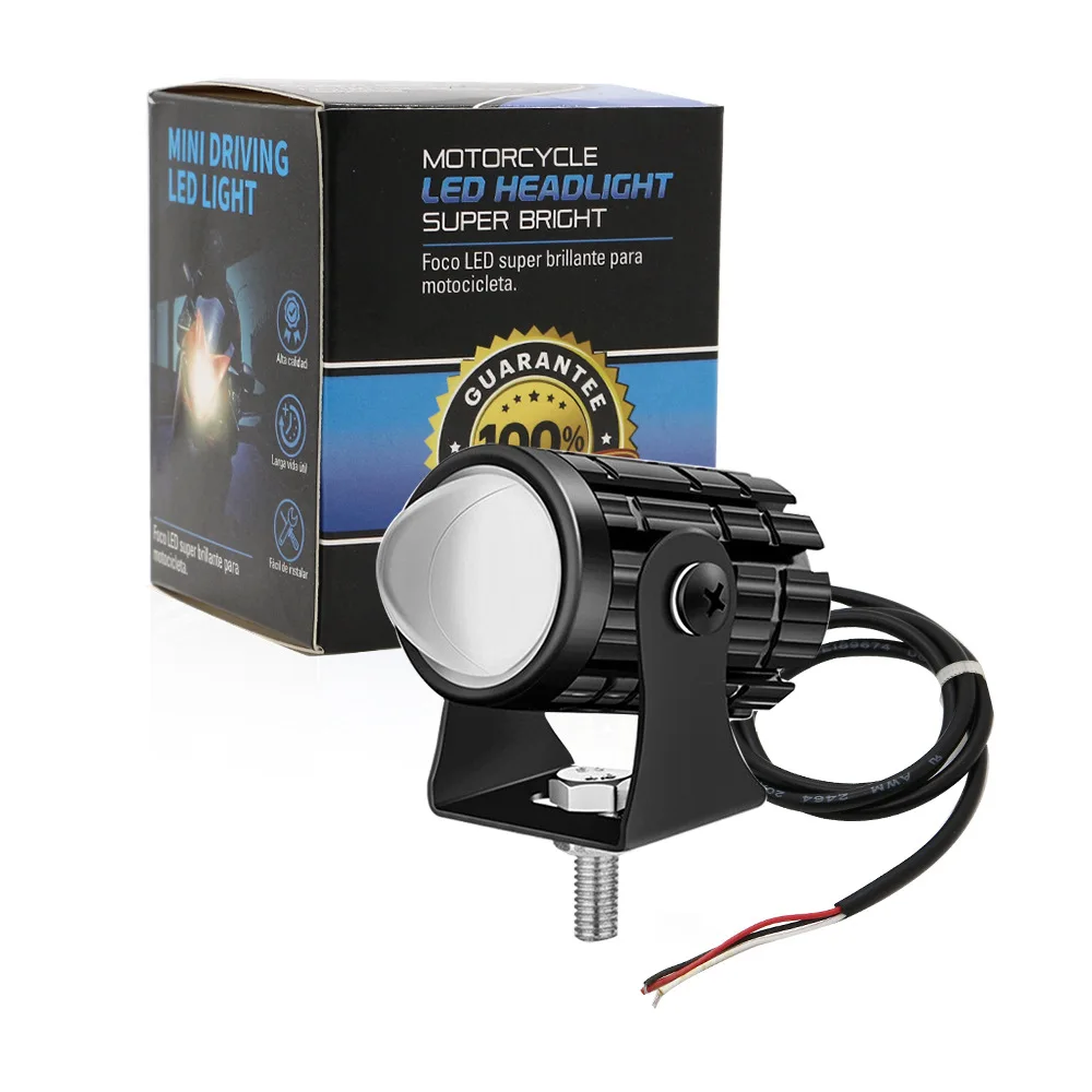 Hot-selling 12-80V Automobile and Motorcycle two-color led spot lamp universal modified waterproof fog lamp projector lens