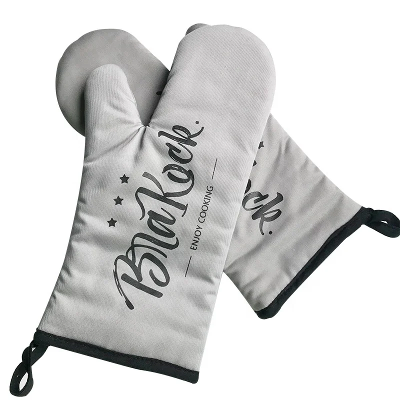 Рекламные хлопковые ватные рукавицы для микроволновки с принтом для кухни от производителя/термостойкие перчатки для духовки